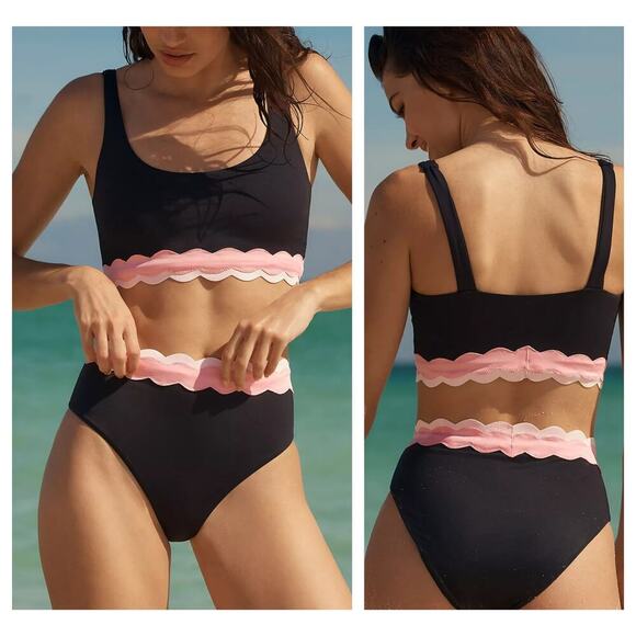 Beach Riot Marin Scallop Colorblock Bikini Top Size XL - Picture 6 of 8